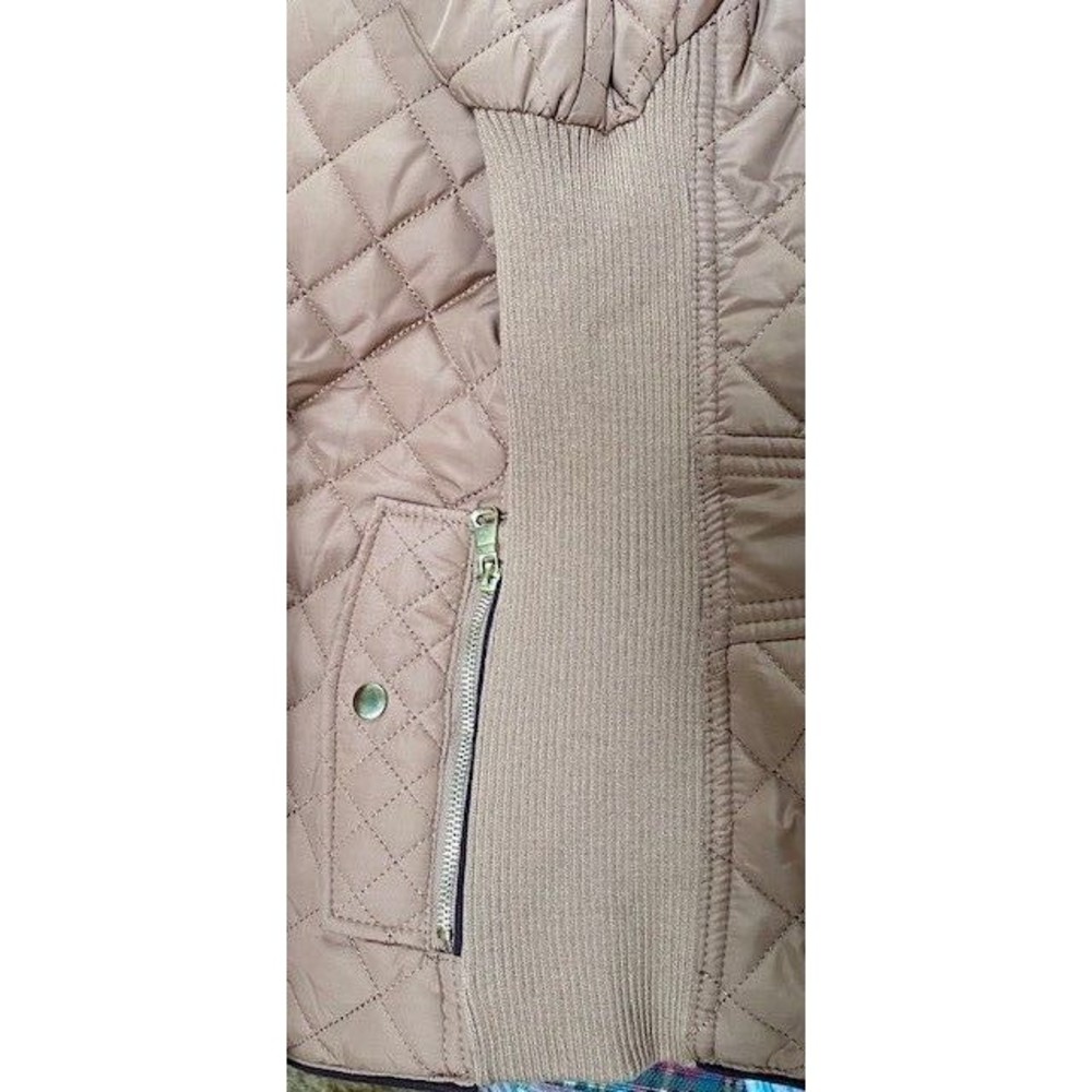 Love Tree Diamond Quilted Jacket Women’s Size M Brown Full Zip Lined Pockets - Picture 12 of 14